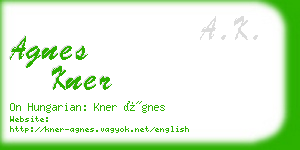 agnes kner business card